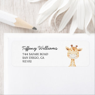 Wild One Jungle Safari Baby Shower Party Return Address Label