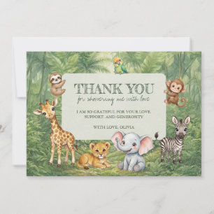 Wild One Jungle Safari Baby Shower Thank You Card
