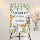 Wild One Jungle Safari Baby Shower Welcome Sign