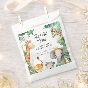 Wild One Jungle Safari Birthday Favour Bag