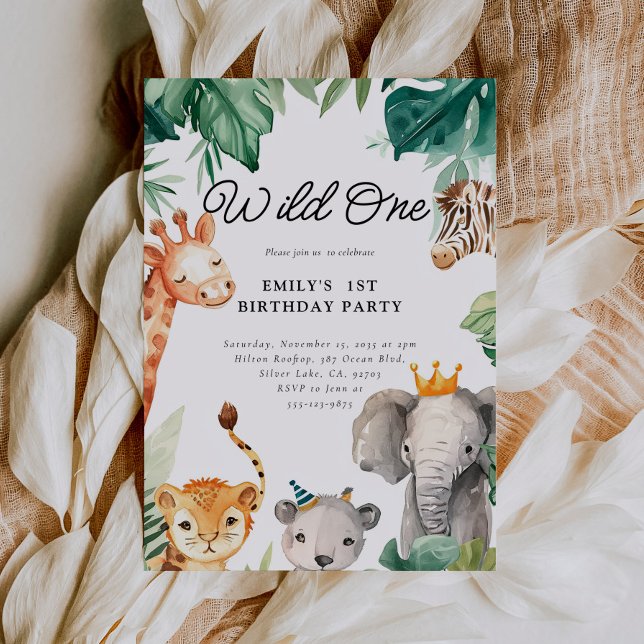 Wild One Jungle Safari Birthday Invitation (Creator Uploaded)