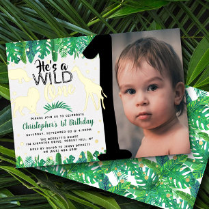 Wild One Jungle Safari Boys 1st Birthday Photo