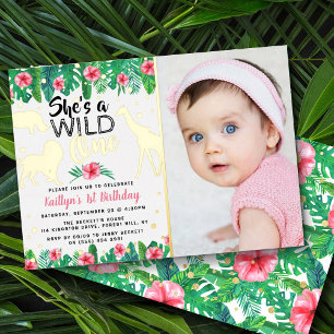 Wild One Jungle Safari Girls 1st Birthday Photo