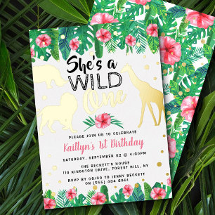 Wild One Jungle Safari Girls 1st Birthday Real