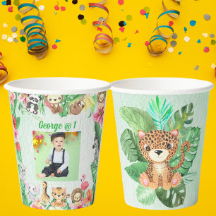 Wild One Jungle Safari Themed 1st Birthday Party Paper Cups