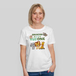 Wild One Jungle Safari Zoo Animal Grandma Birthday T-Shirt<br><div class="desc">Grandma of the wild one! Is your little boy or girl turning one? This Wild One design is perfect for their 1st birthday to let their grandma show her excitement for her grandchild. The jungle safari theme features a cartoon illustrated monkey,  sloth,  elephant,  lion,  and giraffe!</div>
