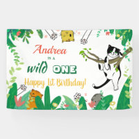Wild One Kitty Cat Kitten 1st Birthday Invitation