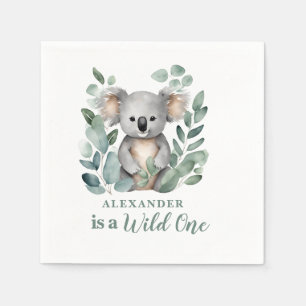 Wild One Koala Bear Birthday Party Napkin
