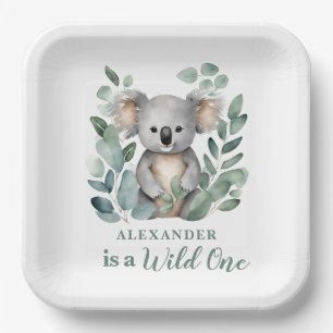 Wild One Koala Bear Birthday Party Paper Plate