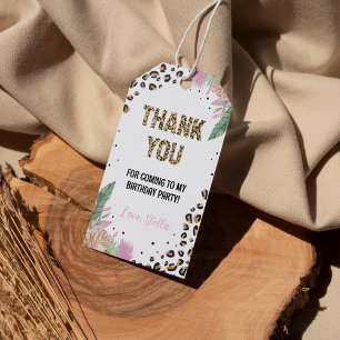 Wild One Leopard 1st Birthday Party Thank You Tag