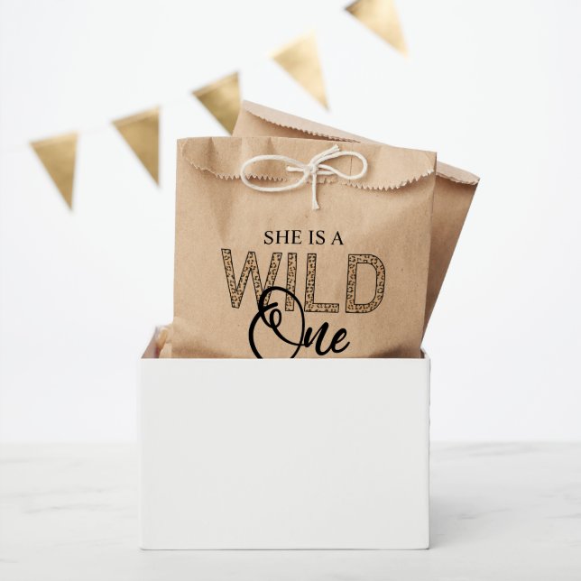 Wild One Leopard First Birthday Favour Bag (Party)