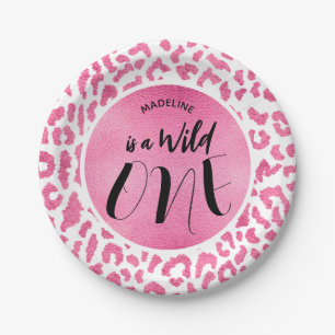 Wild One Leopard Jungle Safari 1st Birthday Paper Plate