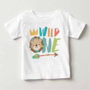 Wild One Lion and Arrow   Boho   One Year Old Baby T-Shirt