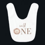Wild One Lion Face Bib<br><div class="desc">A watercolour lion face spelling 'wild one' - perfect for your little one's First Birthday!</div>