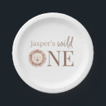 Wild One Lion Face Paper Plate<br><div class="desc">A watercolour lion face spelling 'wild one' with your child's name - perfect for your little one's First Birthday!</div>
