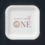 Wild One Lion Face Paper Plate<br><div class="desc">A watercolour lion face spelling 'wild one' with your child's name - perfect for your little one's First Birthday!</div>