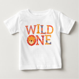 Wild One Lion   Kids   One Year Old Baby Baby T-Shirt