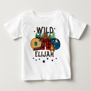 Wild one Lumberjack Birthday Boy   Woodland Bear  Baby T-Shirt