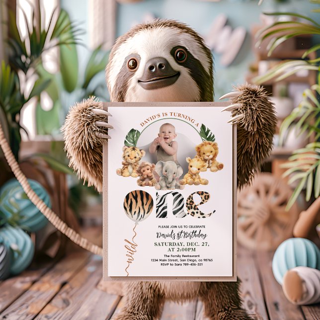 Wild One Modern Gender Neutral 1st Birthday Invitation (Creator Uploaded)