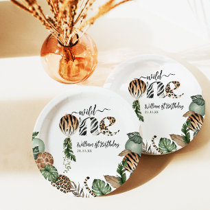 Wild One Modern Gender Neutral 1st Birthday Paper Plate
