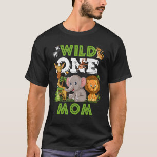 Wild One Mum Zoo Birthday Safari Jungle Animals T-Shirt