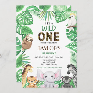 Wild One Neutral Celebration- Safari Adventure! Invitation