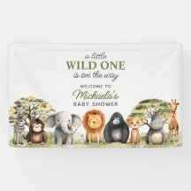 Wild One On The Way Cute Baby Animals Baby Shower
