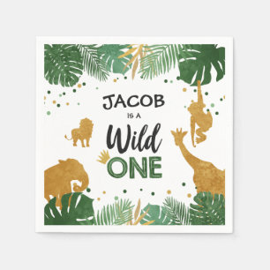 Wild One Paper Napkins Zoo Wild Jungle Animals