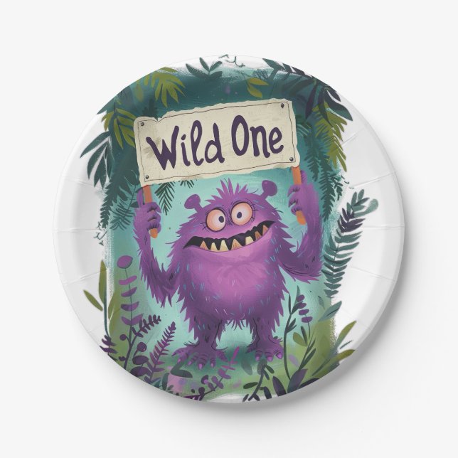 Wild One  Paper Plate (Front)