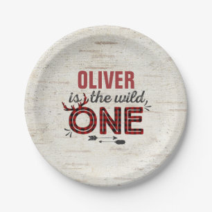 Wild One Paper Plate 7" Rustic Lumberjack Wild One