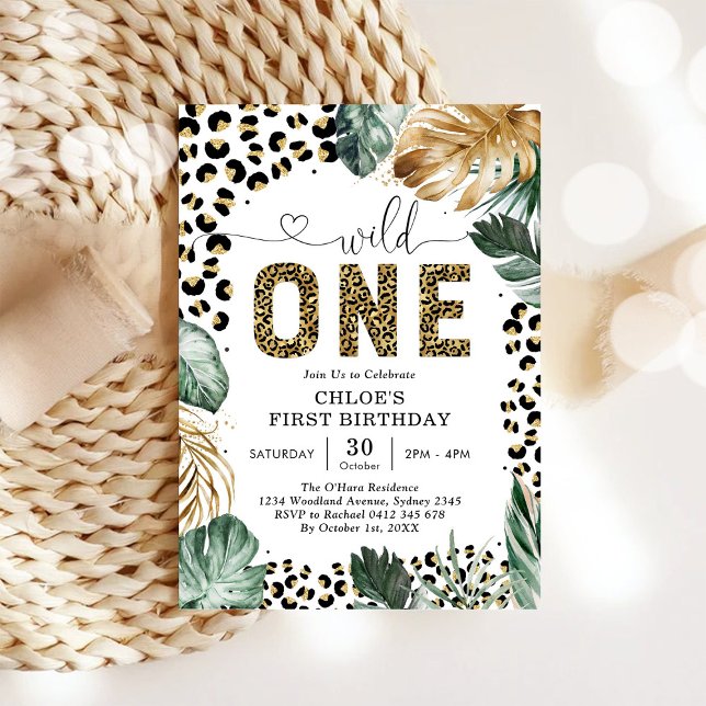 Wild One Party Animals 1st Birthday Invitation (Creator Uploaded)