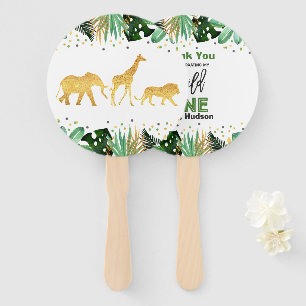 Wild One Party Hand Fan Jungle Animals Party