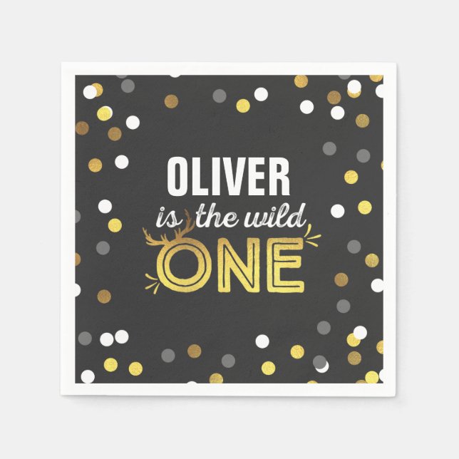 Wild One Party Napkin Modern Wild One Party (Front)