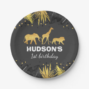 Wild One Party Paper Plate Jungle Animals Party