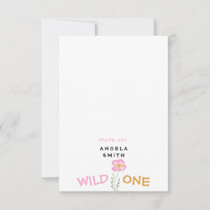 Wild One Personalised 1st Birthday Girl Thank You Card