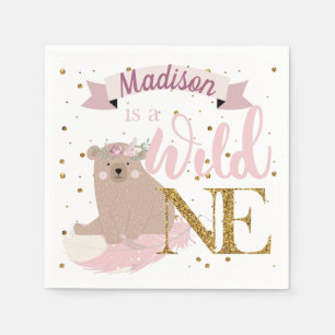 Wild One Personalised Birthday Napkin