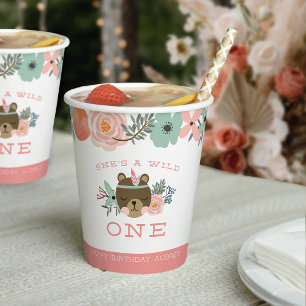 Wild One Personalised First Birthday Paper Cups