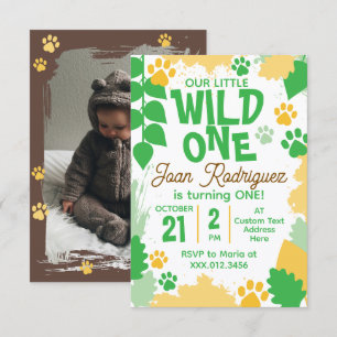 Wild One Photo Invitations Flat Thank You Card