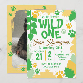 Wild One Photo Safari 1st Birthday Invitation