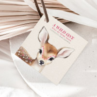 Wild One Pink Spotted Fawn Deer Baby Shower