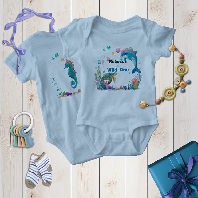 Wild One Playful Sea Life Baby Bodysuit (Creator Uploaded)