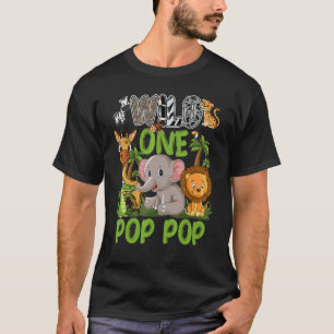 Wild One Pop Pop Zoo Birthday Safari Jungle Animal T-Shirt