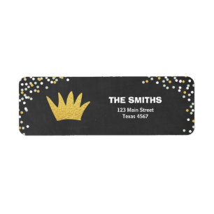 Wild One Return Address Crown Black Gold Wild Boy Label