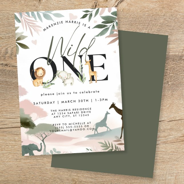 Wild One Safari 1st Birthday Party Invitation (Creator Uploaded)