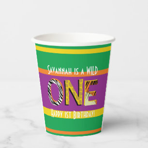Wild One Safari 1st Birthday Party Kid's Paper Cups