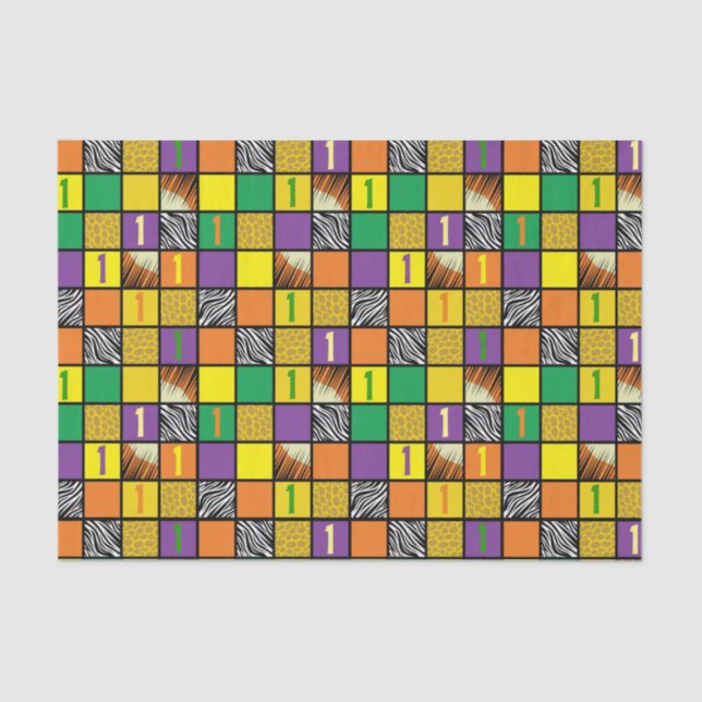 Wild One Safari 1st Birthday Party Kid's Tissue Paper (Front)