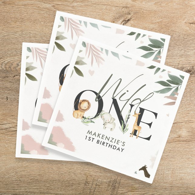 Wild One Safari 1st Birthday Party Napkin (Creator Uploaded)
