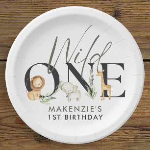 Wild One Safari 1st Birthday Party Paper Plate