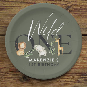 Wild One Safari 1st Birthday Party Paper Plate