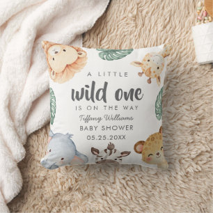 Wild One Safari Animal Baby Shower Decor Cushion